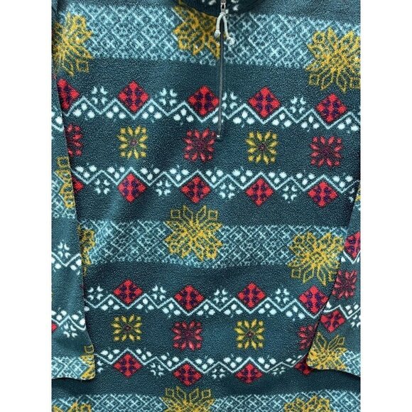 Victoria Secret Country Womens Small Green Fleece Sweatshirt 1/4 Zip 90s Vintage - Picture 2 of 7